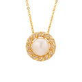 Shiny  Ring Imitation Pearl Pendant Necklace for Women Daily Wear Vintage Fashion Temperament All Collarbone Chain Gift