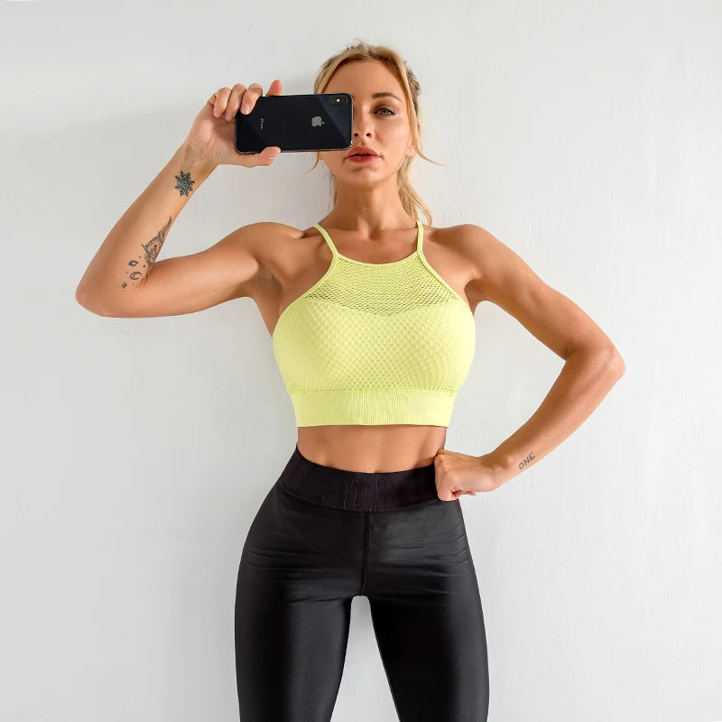 FLW Woman Seamless Sport Bra Top Plus Size Fascia Fitness Yoga Sports Bras for Women Fitness