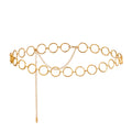 J&D 18K Gold Plated Stainless Steel Hollow Circle Waist Chain Boho Chic Minimalist Layered Chain Tropical Beach Accessories