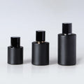 2024 Classic Round Shape Empty Matte Black Perfume Spray Glass Bottles with Black Round Lid