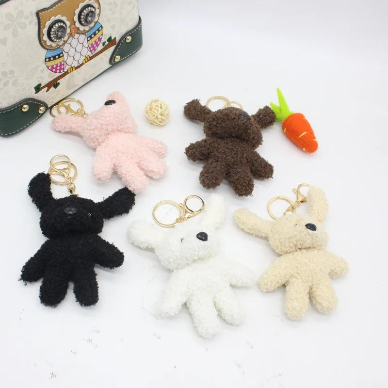 10cm Cute Mini Plush Dog Keychain Stuffed Animal Toy Dog Plush Doll Key Chains Cartoon Soft Plushies Puppy Keychain Wedding Gift