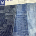 Indigo Blue 13oz 100% Organic Cotton Woven Japanese Sashiko Kendo Style Jacquard Denim Fabric for Boys & Girls Jeans Jackets