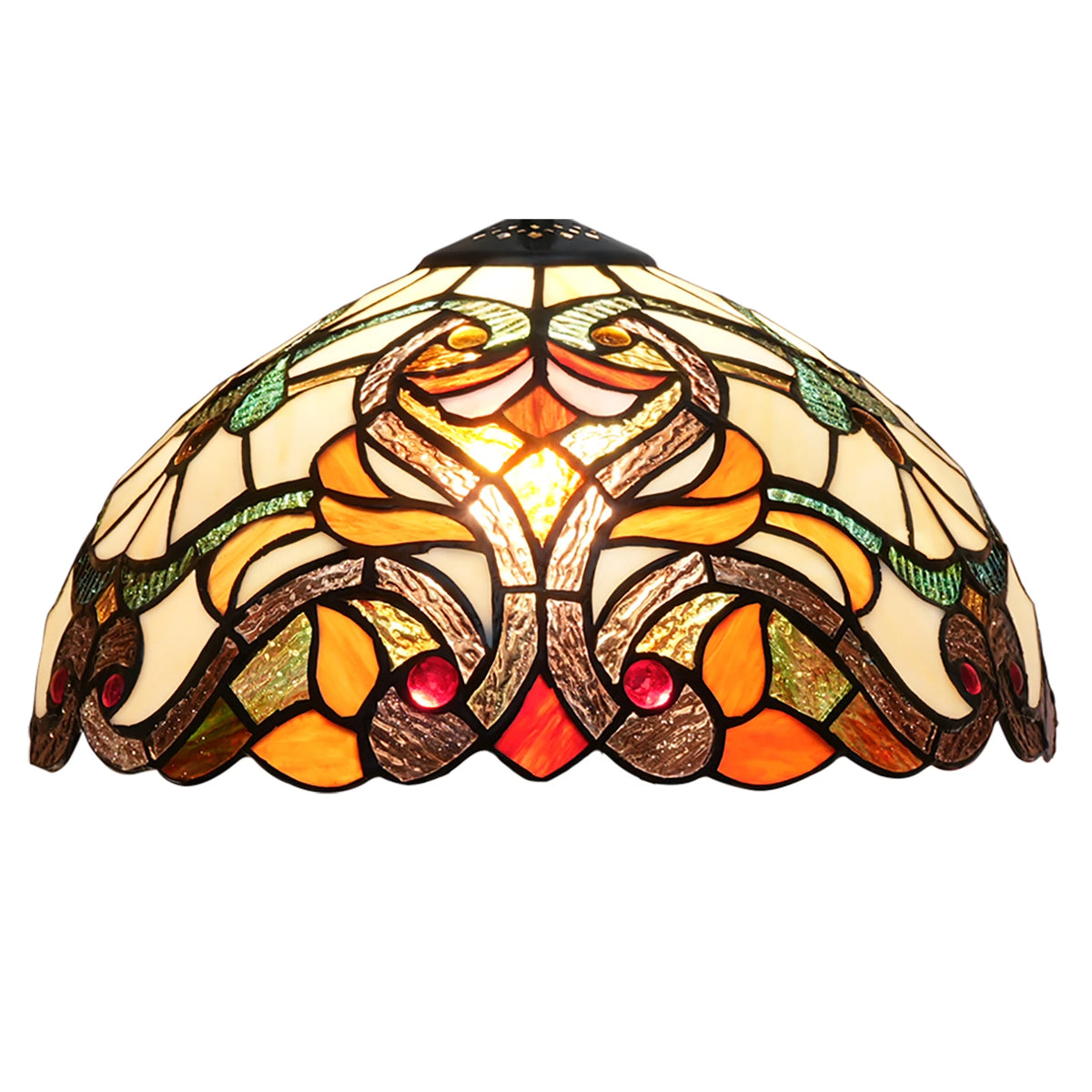 Wholesale Cheap 12 Inch Stained Glass Lampshade Tiffany Baroque Style Table Light Pendant Lamp Replacement Lamp Shades