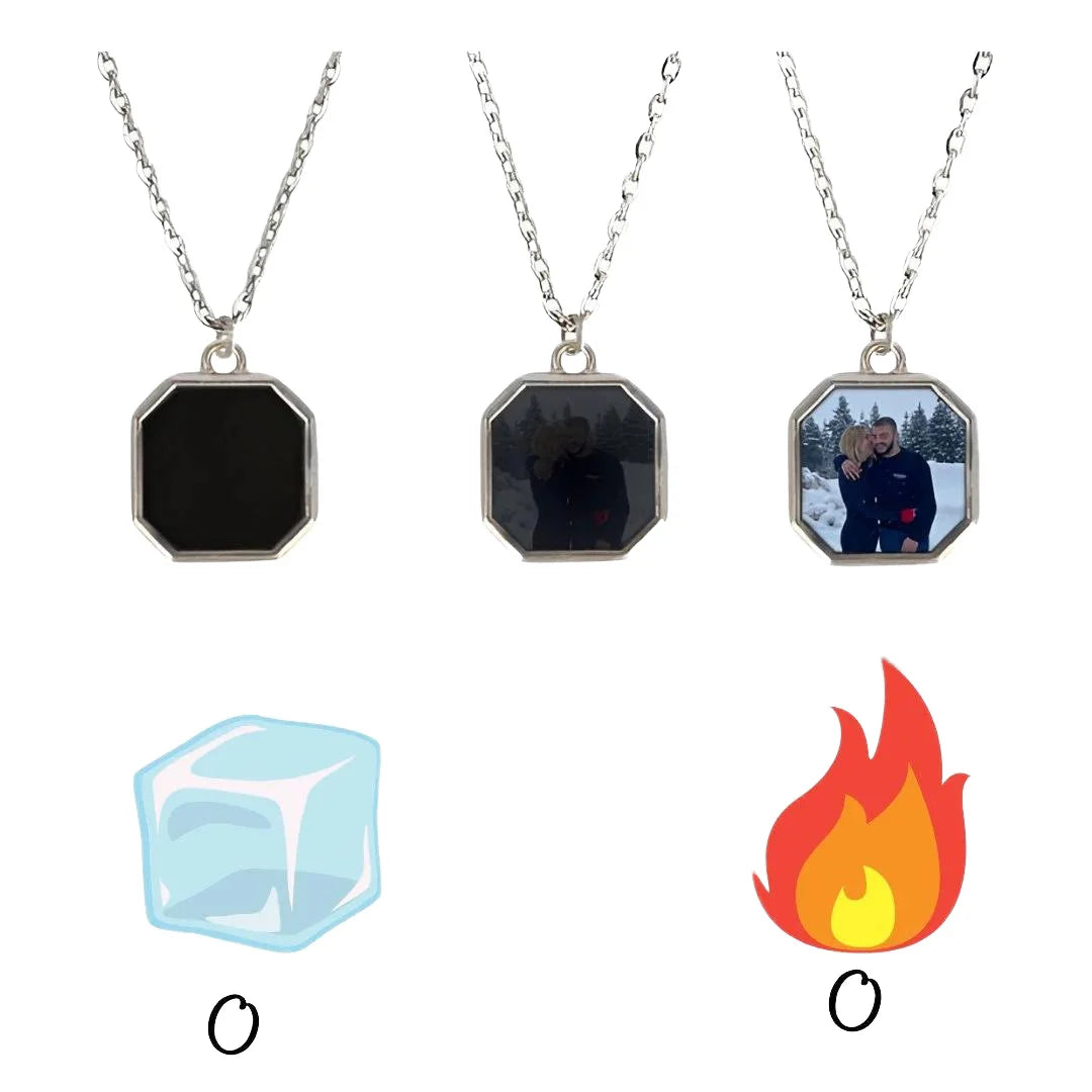 Douya Jewelry Personalized Magic Heated Necklaces Stainless Steel Custom Photos Women Christmas Engagement Gift