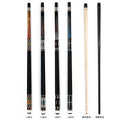 Super Quality 2-PC Pool Cue Set 1pc Carbon Shaft 1 Pc Maple Wood Shaft 58" Length Bullet Joint 4 Colors for Snooker Billiards