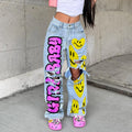 Black Denim Jeans Women Washed Distressed Breathable Modest Streetwear Cute High Quality