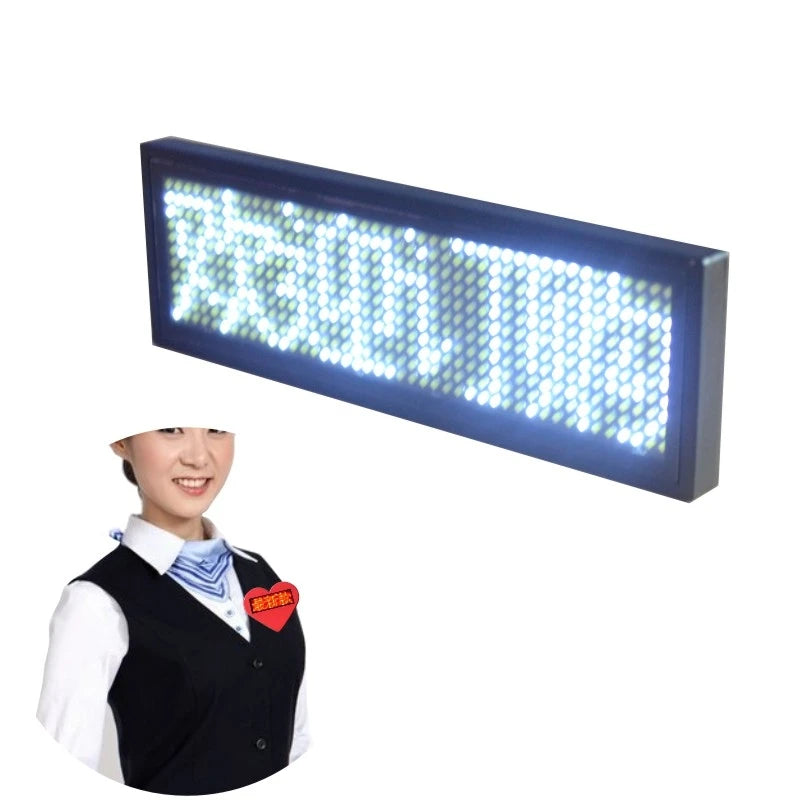 Factory Customized LED Glowing Badge Pin Wearable LED Name Badge Promotional LED Price Tag LED Display Badge for Party