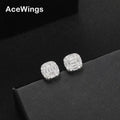 E057  Bling Bling Earrings for Men and Women Hip Hop Jewelry Brass Cubic Zircon Earring