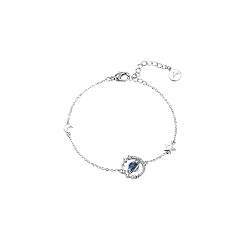 AA00671 Lucky Charms Bracelets Blue Space Pendant Titanium Steel Bangle Bracelets for Women