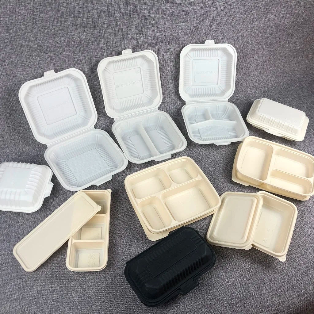 TT1 Promotion 15%off Biodegradable Sugarcane Bagasse Food Container Compostable Microwave Freeze Safe EU/LFGB Lunch Box