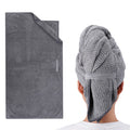 Custom Absorbent Women Square Waffle Spa Beauty Salon Quick Dry Soft Quick Dry Turban Microfiber Hair Drying Towels Towel Wrap