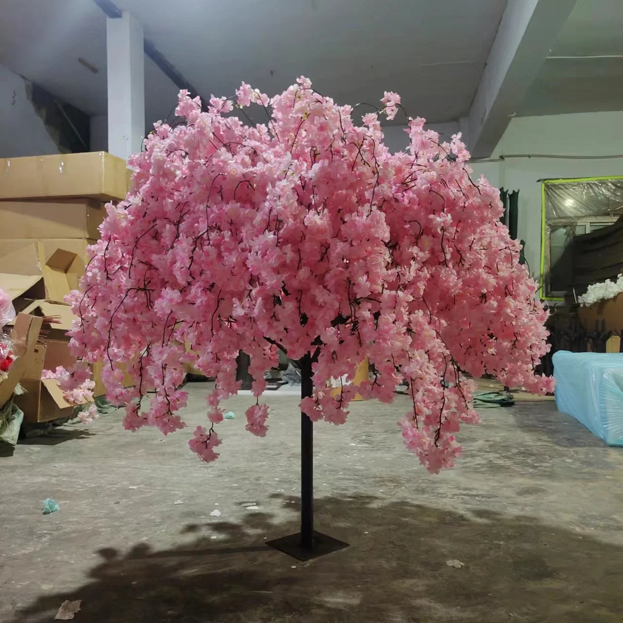 E-L077 Wholesale Indoor Outdoor Cherry Blossoms Wedding Decor White Pink Artificial Cherry Blossom Tree