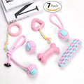 7-Pack Pet Molar Interactive Pet Toy Bite-Resistant Cotton Rope with TPR Dog Teeth Grinding Toy for Daily Play for Cats