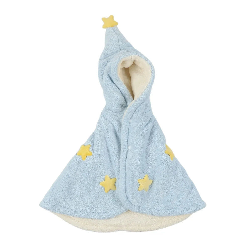Customized Woven Eco-Friendly Flannel Thickened Hooded Towel Dog & Cat Poncho for Autumn Winter Pet Warmth