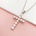 Bling Moissanite 925 Sliver Gold Pendant Men Fine Jewelry Silver Cross Pendent Necklace