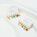 ZUOLA Luxury Eco-friendly Brass Jewelry Huggie Earrings 18K Gold Plated Colorful Geometric Zircon Charm Trendy Earring for Women MegaBDM