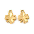 Pandahall 20pcs 304 18K Gold IP Plating Classic Style Clover Stainless Steel Pendant Charms for Children