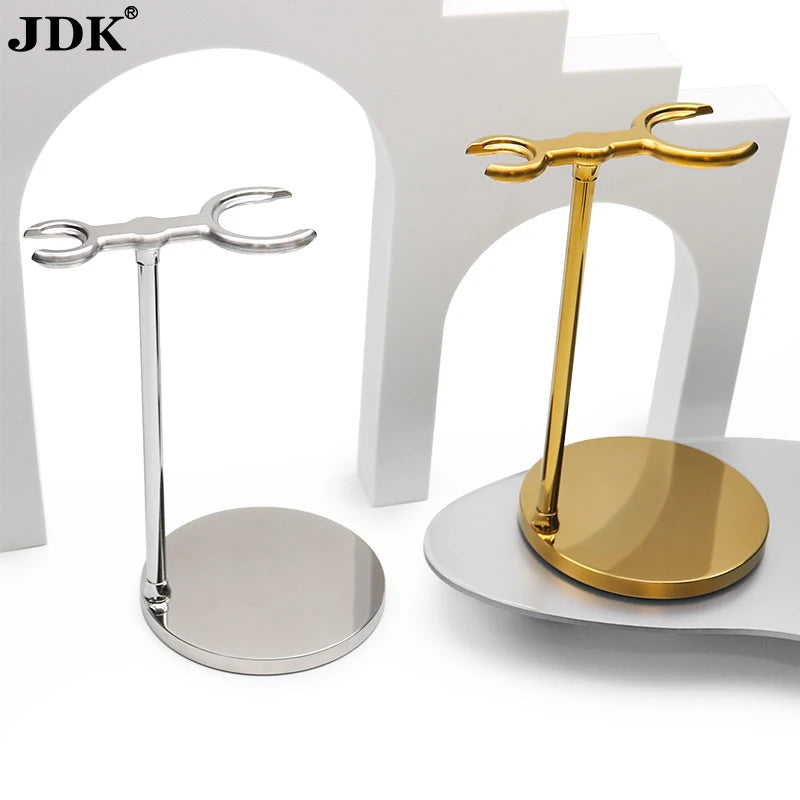 JDK UK Hot 1pc Shaving Stand Stainless Steel Foaming Brush Razor Holder