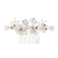 Wholesale Bride Hair Combs Handmade Ceramic Flower Crystal Bridal Hair Accessories Wedding Prom Delicate Hair Combs