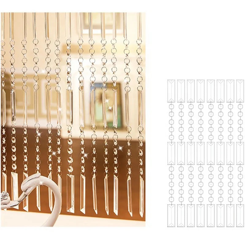YearsCrystal 1 Meter K9 Optical Crystal Shining Facet Polished Irregular Shape Pendant Bead Curtain Bedroom Living Room