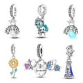 925 Sterling Silver Hotsale Firefly Sunflower  Pendants Beads Charms Zircon Jewelry with for Party Women Gift