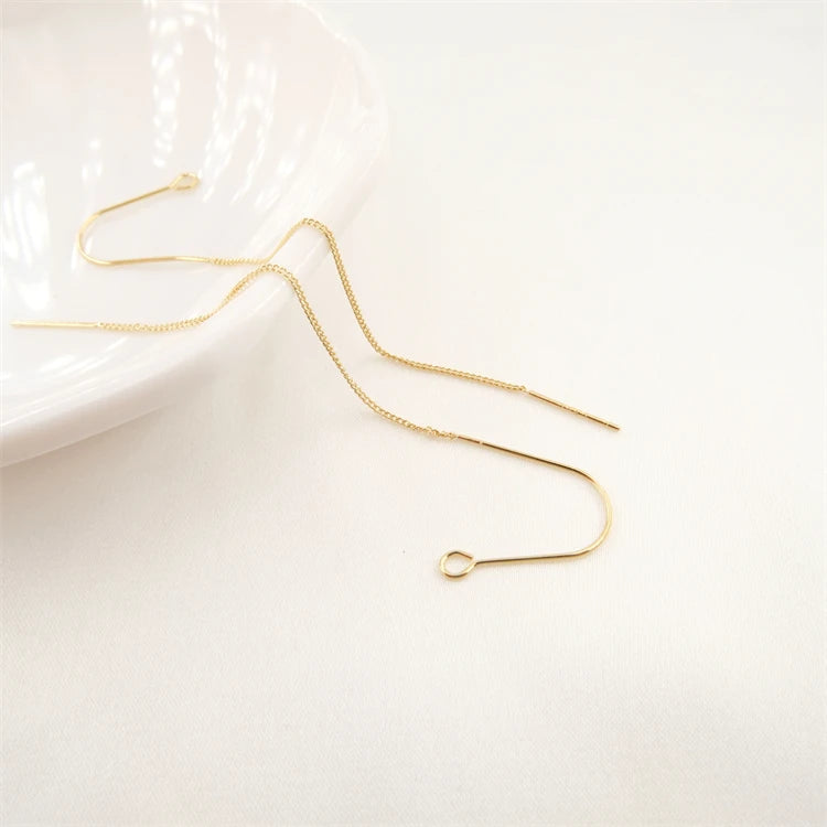 Color Preserving Classic Twist Half Circle Women's Earring Jewelry Supplies Making 18k Gold Plated Brass Ear Wire for Party Gift