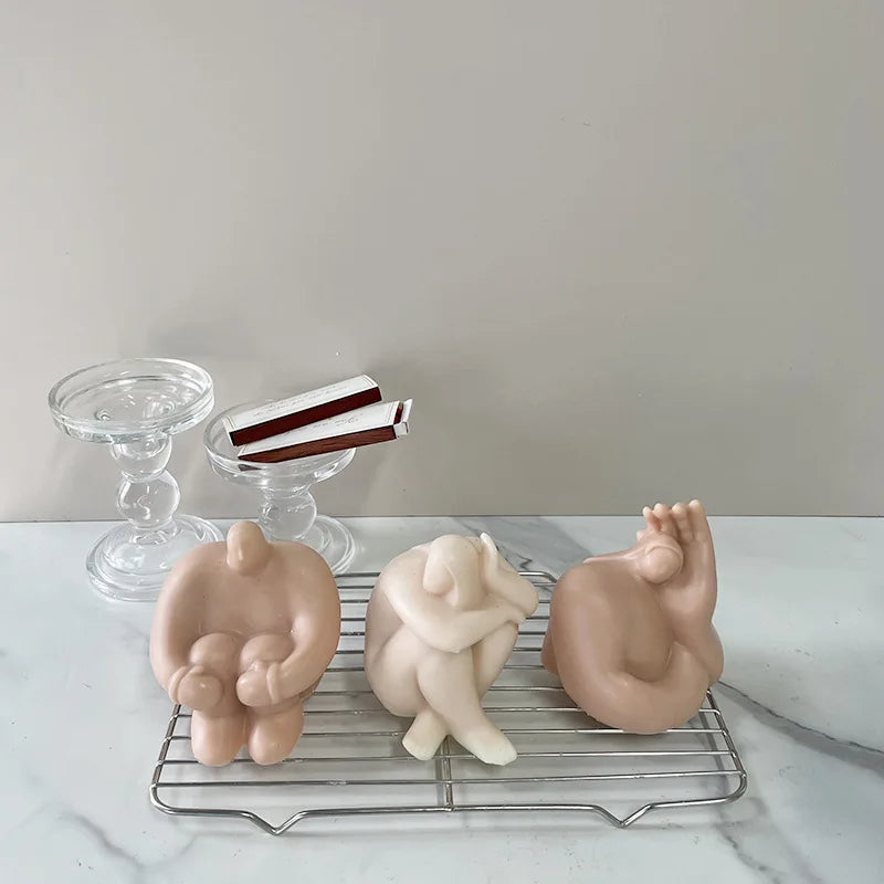 Diy Handmade Decoration Scented Human Figure Candle Abstract Aromatherapy Fat Body Candle Silicone Mold
