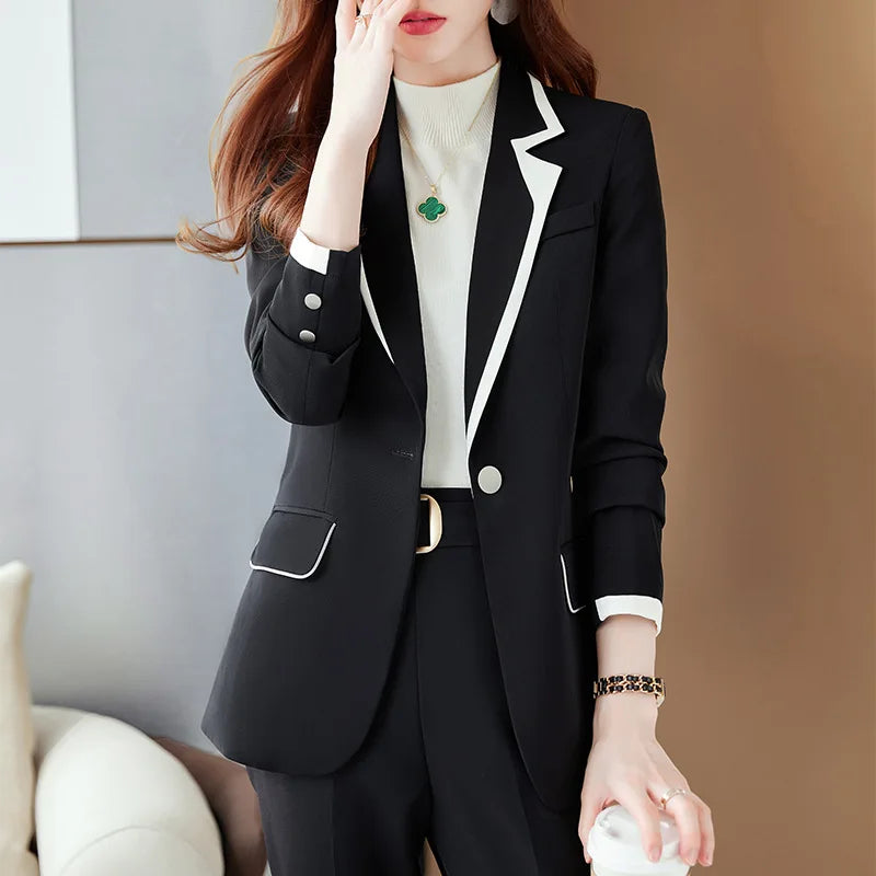 S-4XL Small Blazer Autumn New Fashion Temperament Work Suit Set