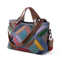 Colorful Handbag for Women Genuine Cow Leather Fashion Elegant Retro Shoulder Sling Bag Large Capacity Top Handle Bags Tote