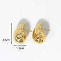 Luxury 18k Gold Plated Stainless Steel Hammer Metal Popular Women Jewelry Accessories Drop Earrings Jewelry