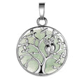 Hot Sale 30MM Natural Crystal Stone Pendant Owl Tree of Life Necklace 0wl Pendant Jewelry for Women's Gift Gemstone Gift Jewelry