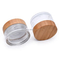Hot Sale Luxury 5g 15g 30g 50g 100g Bamboo Cosmetic Packaging Frosted Cream Glass Jars With Bamboo Lid