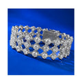 Fashion Women Jewelry Charming Wide Zirconia Bangle 925 Sterling Silver Bracelet for Girl Lady Women