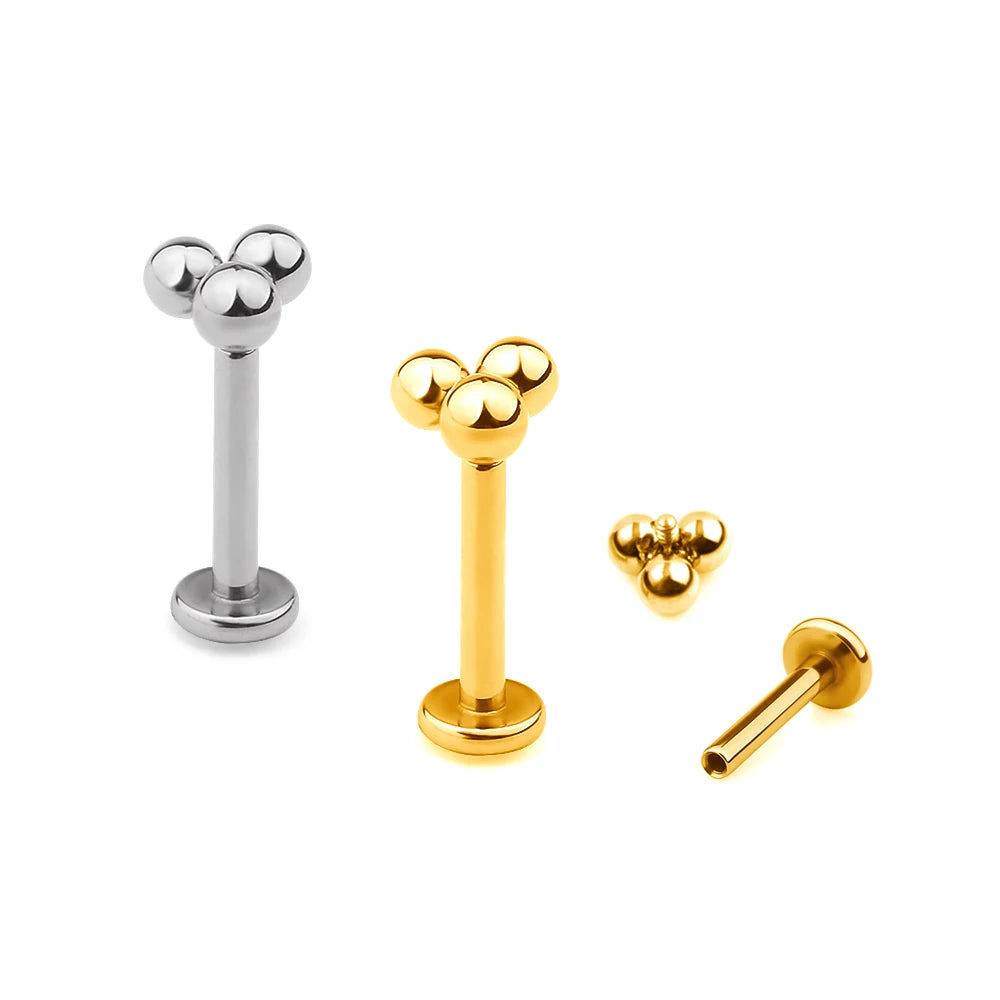 Fashion Earring G23 16G Titanium Internally Thread Labret Body Piercing Jewelry Simple Lip Helix Nose Ring Wholesale Jewelry