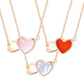 YILUN 925 Sterling Silver Heart Statement Necklace Rose Gold Plated Natural Shell Red Agate Link Chic Design Love Wedding Party