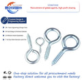 Screw Eyes M8 M6 Threads Manufacturer Custom Steel Sheep Eye Ring Carbon Steel Self-Tapping Nail Nickel Zinc Plating Metric