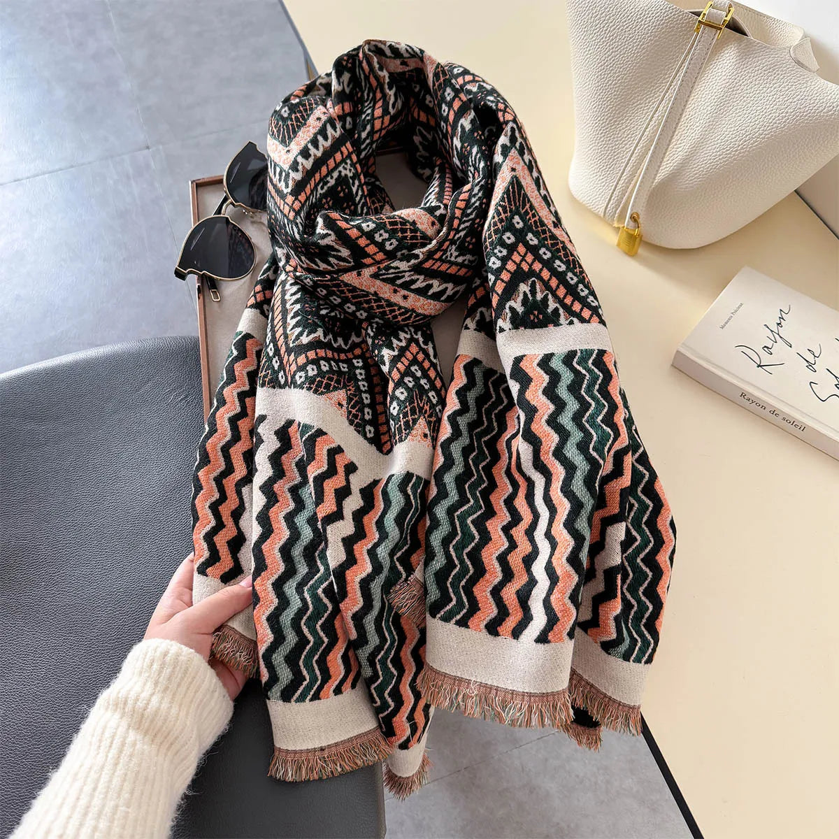 Cashmere Women Winter Scarf Pashmina Shawls Thick Luxury  Double Side Print Scarves Brand Warm Lady Blanked Wraps