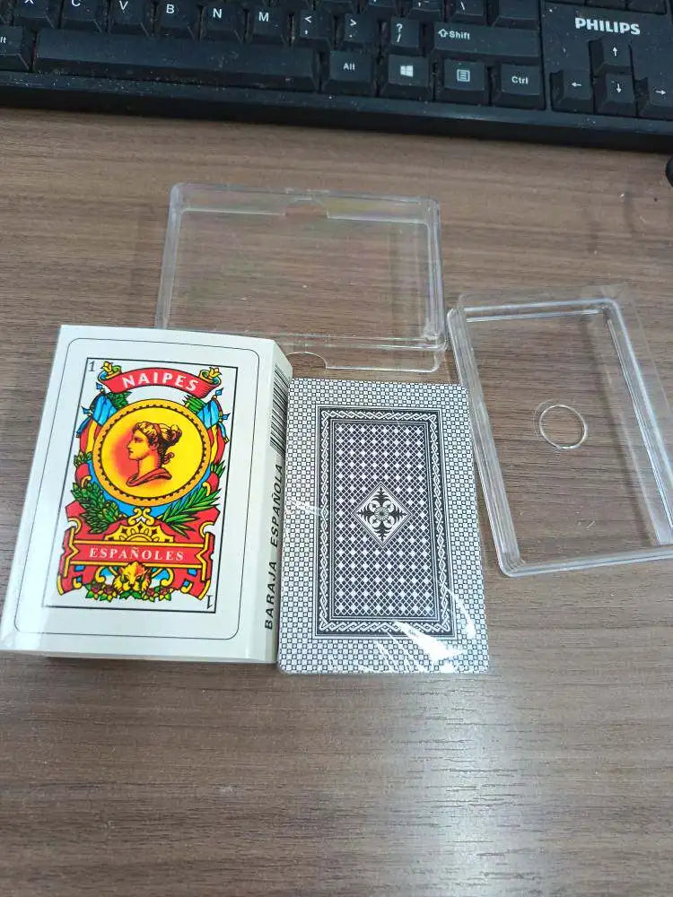 Deskjoy Spain Plastic Playing Cards 50-Card Deck Durable 63x95mm Poker Deck for Board Games