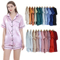 High Quality Silk Bridal Pajamas Women 2 PCS Satin Short Sleeve Pyjamas Plus XL Sleepwear Plain Bridal Bridesmaid Bride's PJ Set