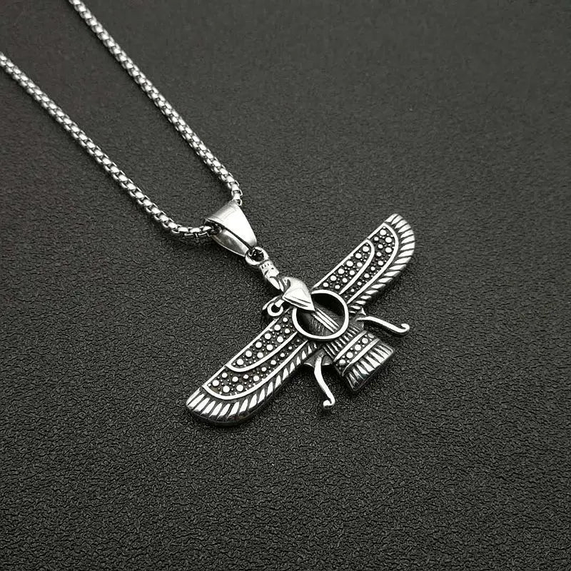 Fashion Punk Hip Hop Jewelry Stainless Steel Persian Zoroastrianism Necklace