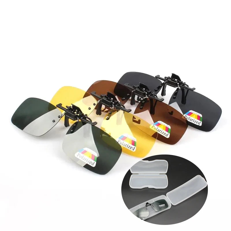 Uv400 Magnetic Eyeglasses Night Driving Change Color Day Night Vision Glasses Photochromic Polarized Clip on Flip Sunglasses