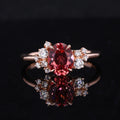Starsgem Oval Cut Lab Diamond Gemstone Papalacha Wedding Women Ring 14k Gold Purity Rings