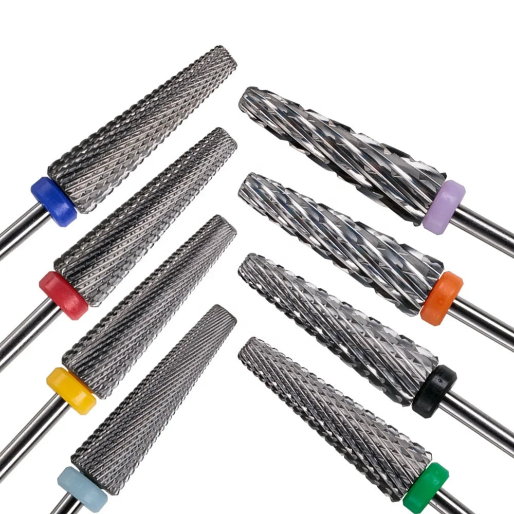 24mm Super Long Nail Drill Bits Two-Way Tapered 5 in 1 Manicure Carbide Bit Barrel Electric Grinding Drills Accessories