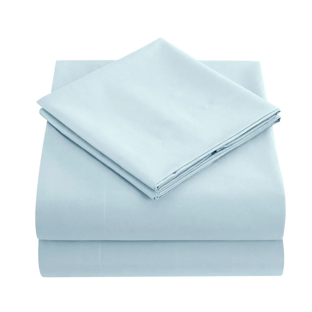 ODM/OEM 4 Pcs Home Textiles Blue Solid Color Bedsheets Polyester Bed Sheets Supplier