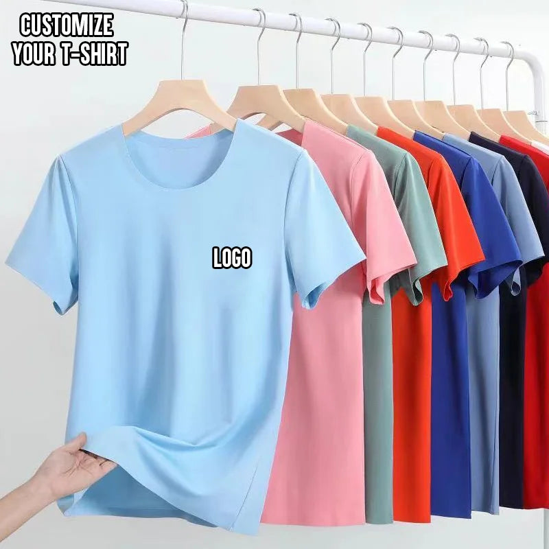 Casual Men's 100% Cotton T-Shirts Oversized O-Neck Logo Print Tee Custom Streetwear Design 220 Grams Photo Print Plain Dyed
