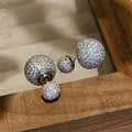 Luoyan Lady Anniversary Gift Shining Wedding Bridal Luxury Silver Jewelry Micro-inlaid Zircon Gemstone Ball Ear Stud