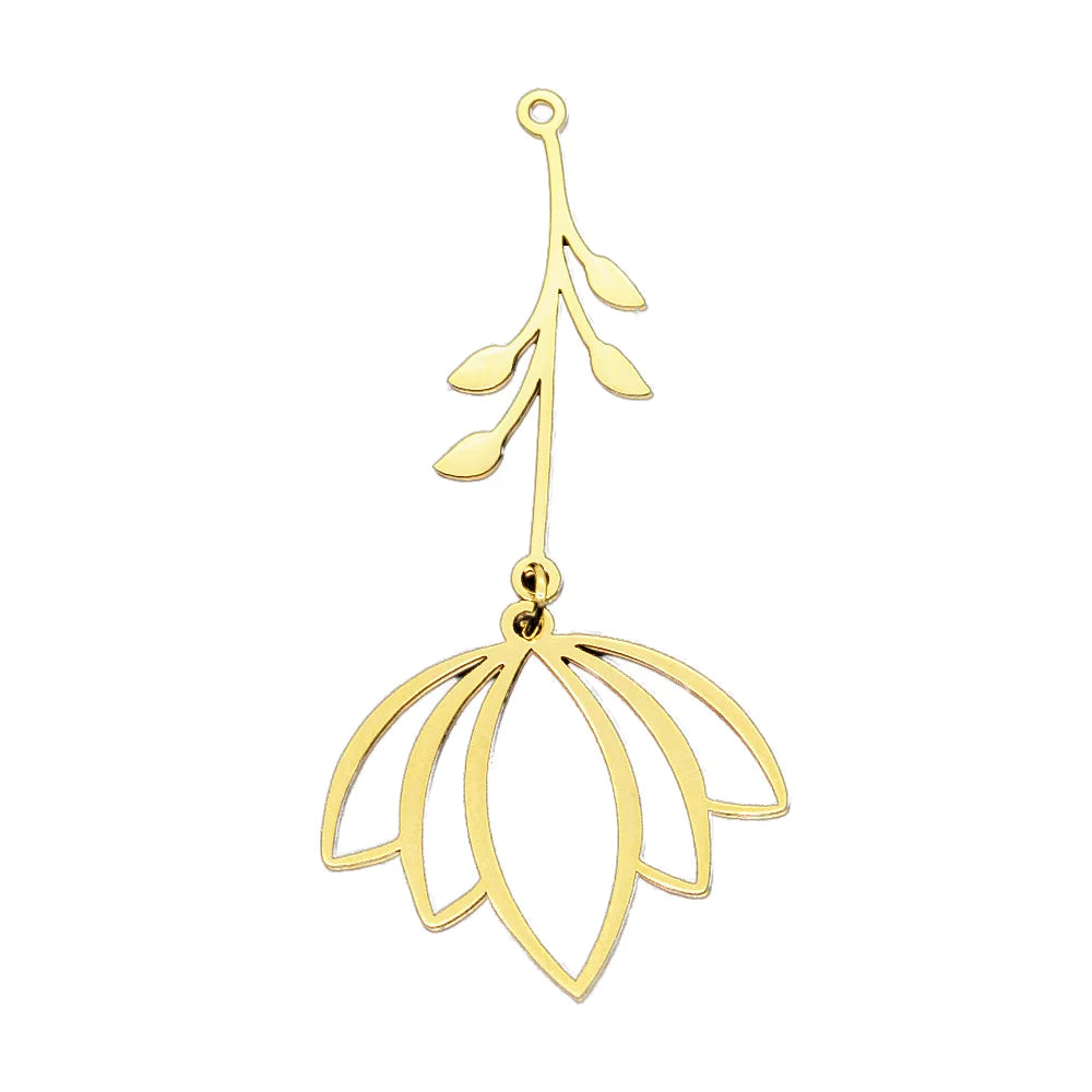 Stainless Steel Gold Flower Charms Pendant Personalised & Gorgeous Custom DIY Jewelry Jewelry Findings & Components