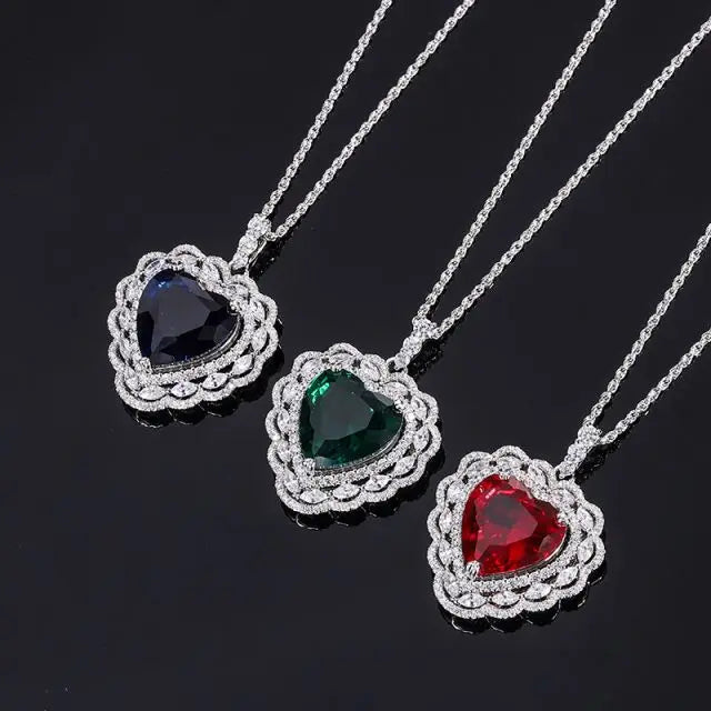 Big Heart Pendant Forever Love Titanic Heart of the Ocean Necklace for Women