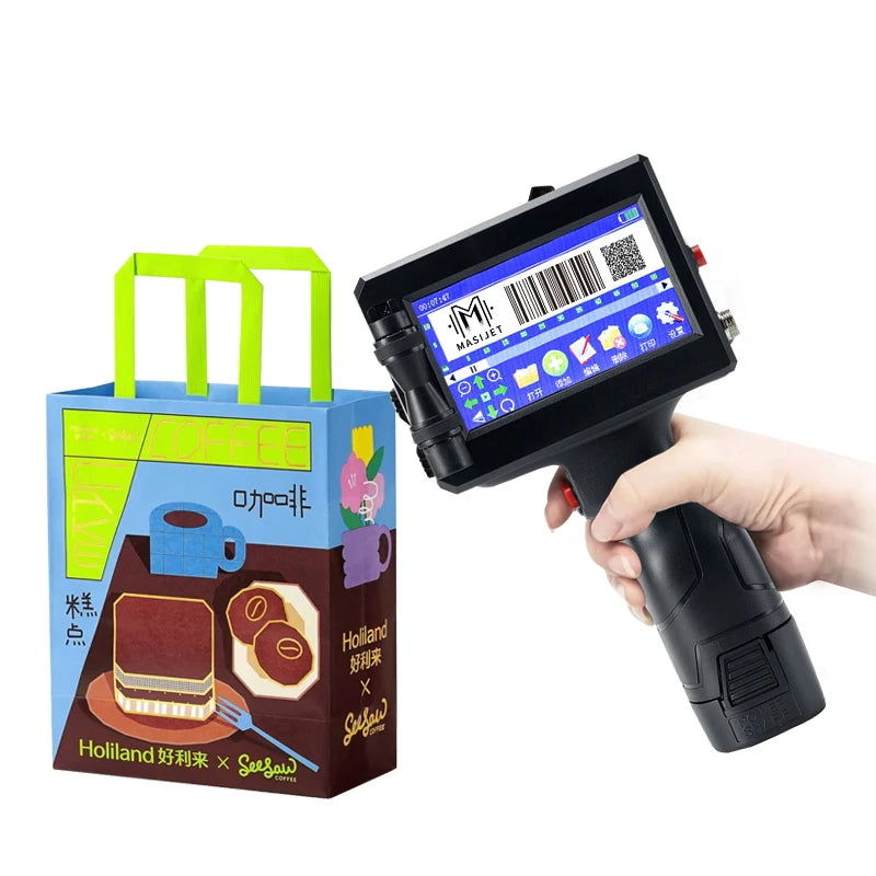 New Printer Handheld Inkjet Printer Hand Held Portable Ink Jet Printer for Box Logo Batch Expiry