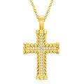 Fashion Ice Out Gemstone Pendant 14K Gold Plated 925 Sterling Silver VVS Moissanite Diamond Cross Pendant Necklace
